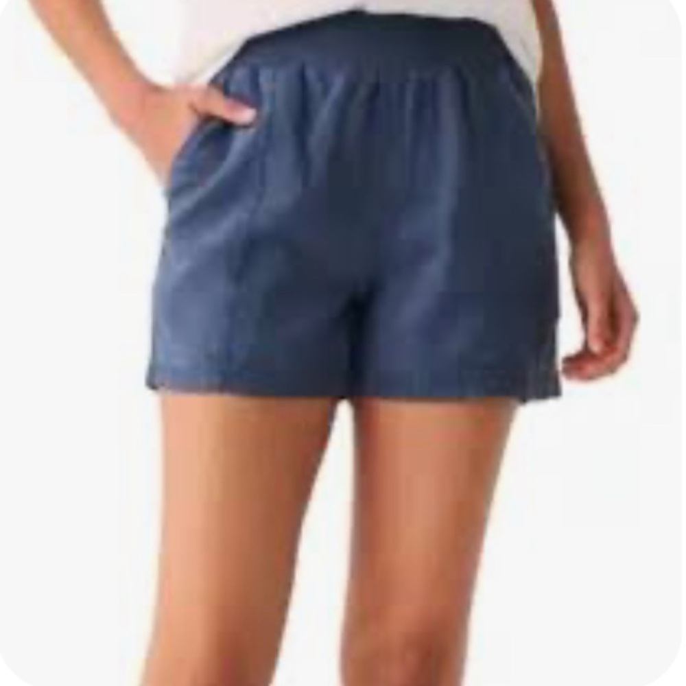Faherty Women’s Blue Linen-Blend Lightweight Shorts